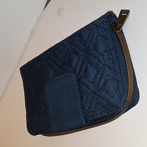 Travelon Blue Quilted Wallet Navy Blue Zip Arounds & Button - Picture 4 of 7